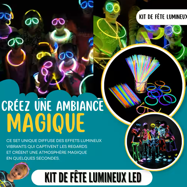 Kit de fête lumineux 50 pcs dans 1 pack  ⭐⭐⭐⭐⭐100,000 CLIENTS SATIFAITS